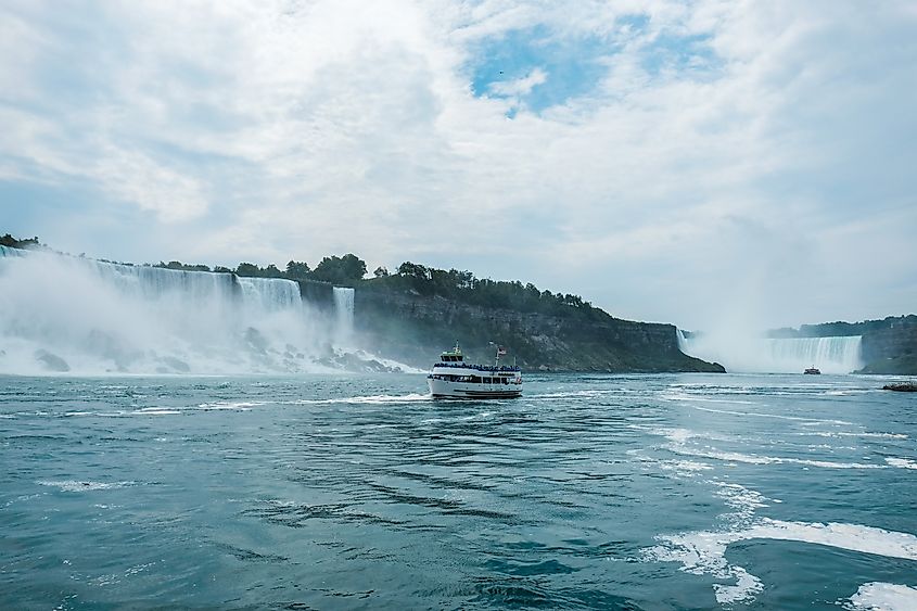 The Niagara Falls flows into the Niagara basin in Lake Ontario. Credit: ifnge_nce/Shutterstock.com