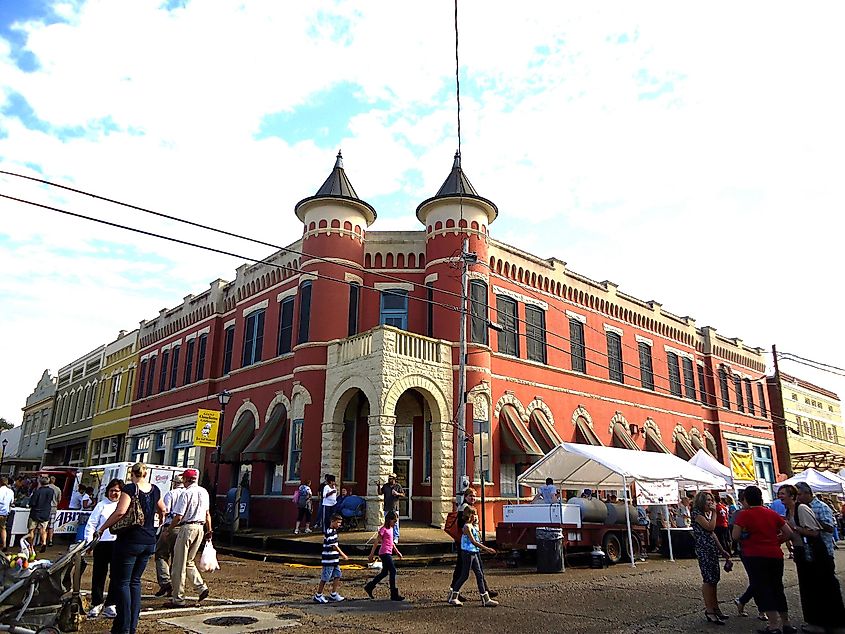 Historic buildings in downtown Abbeville in Magdalen Square.