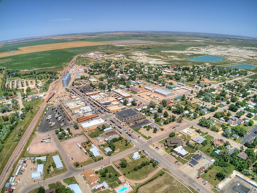 Aerial view of Wall, South Dakota