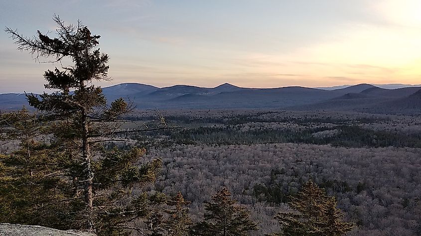 View from the summit of Devil's Hill in Peacham, VT in late April