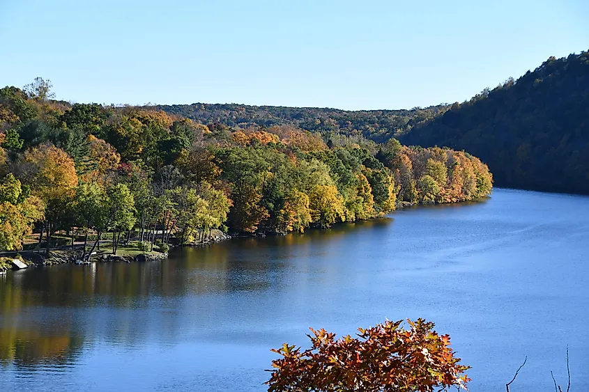 View of Lake Lillinonah from Lovers Leap State Park in New Milford, Connecticut