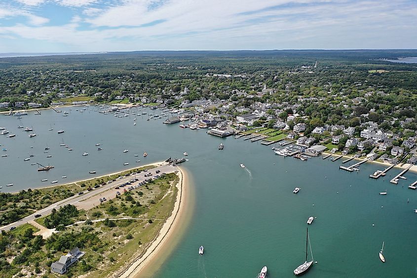 Aerial view of Edgartown, Massachusetts