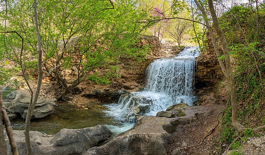 Waterfall at Tanyard Creek Nature Trail, Bella Vista, Arkansas.