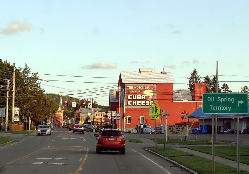 Town center along Genesee Street, Cuba, New York.