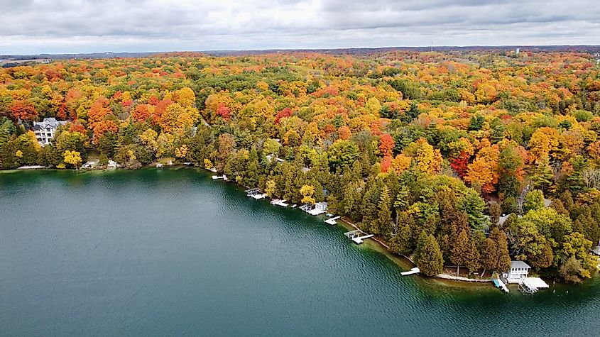 Fall colors in Elkhart Lake, Wisconsin.