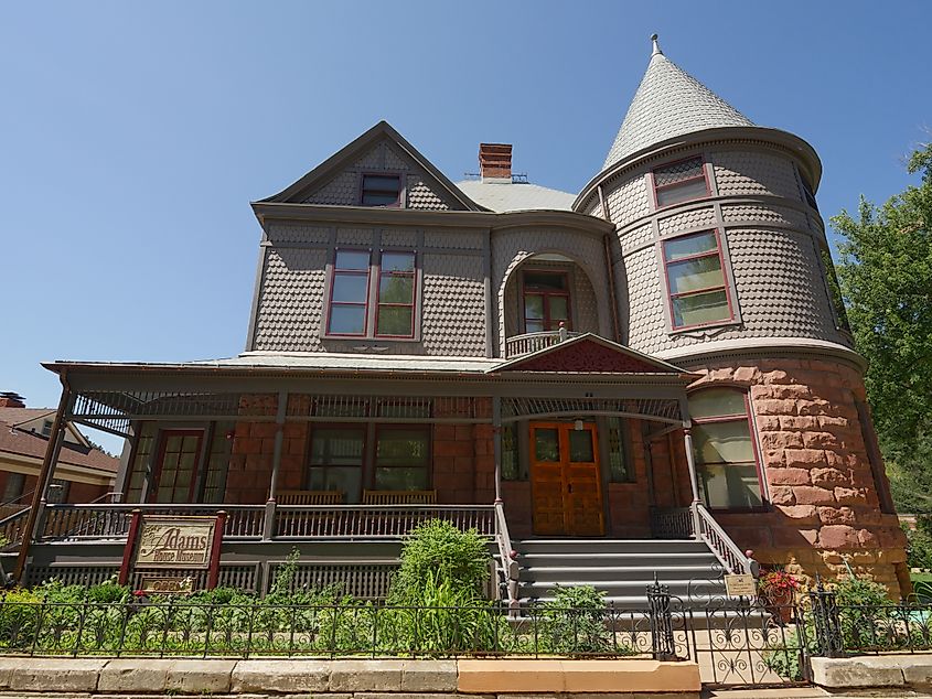 View of the historic Adams House at Deadwood, South Dakota
