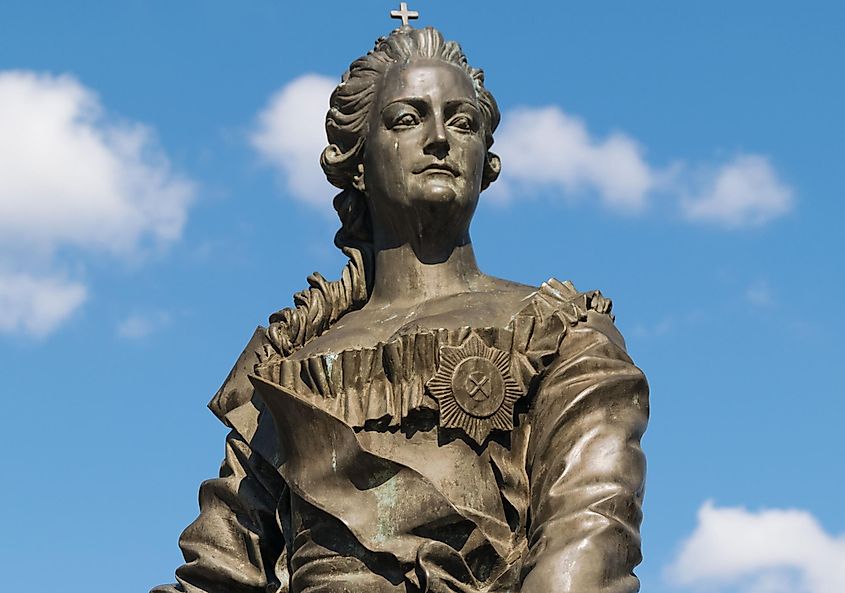 Monument to Catherine II (Catherine the Great) in Pushkin (Tsarskoye Selo), Russia