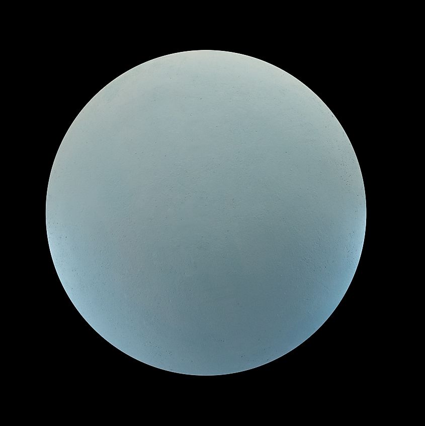 planet uranus on black , isolated