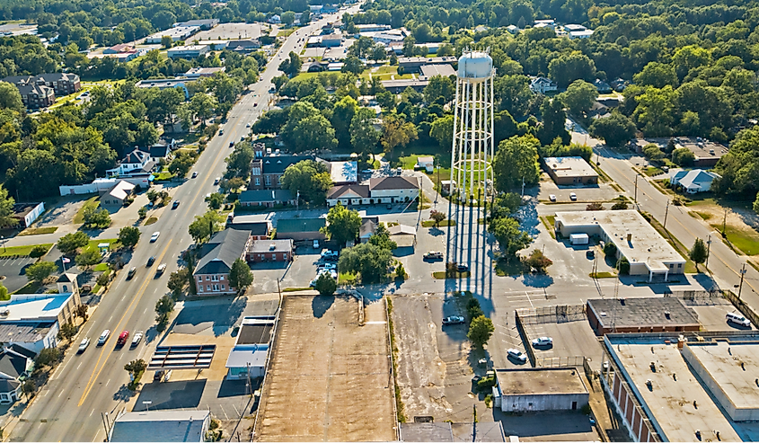 Overlooking downtown Camden, South Carolina