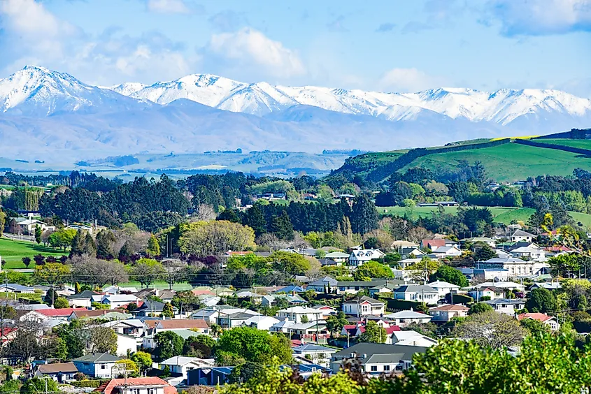 Aerial view of Oamaru, New Zealand.