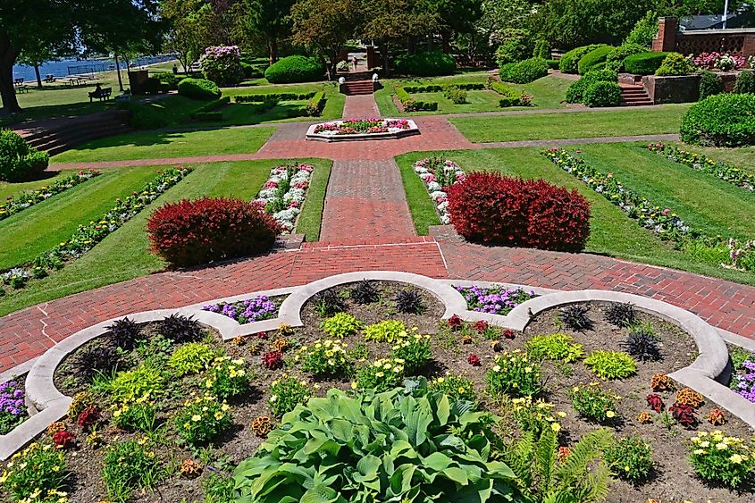 A beautifully kept garden is an outstanding feature of Lynch Park in Beverly. The Garden includes a rose garden and is often a venue for weddings.