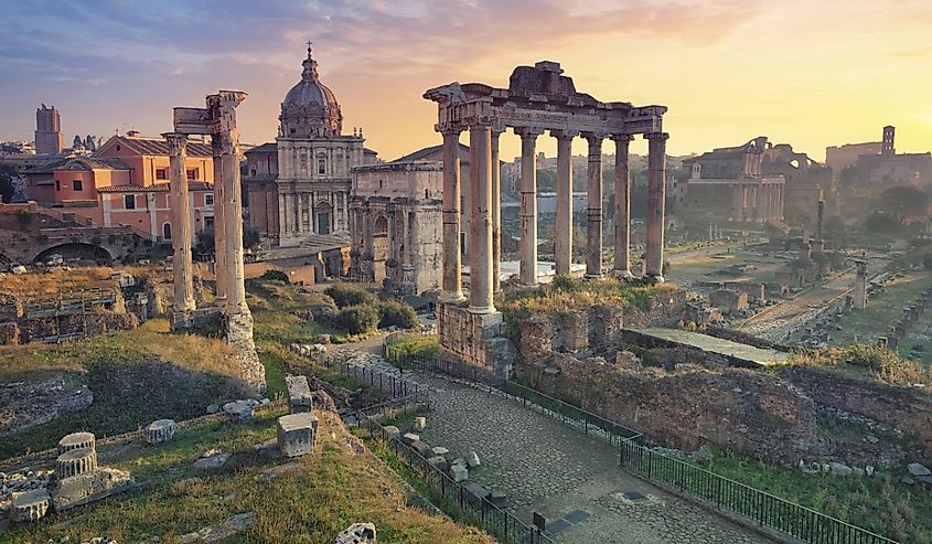 Roman Forum. Image of Roman Forum in Rome, Italy during sunrise.