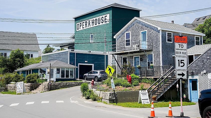 The historic Opera House in Stonington, Maine.