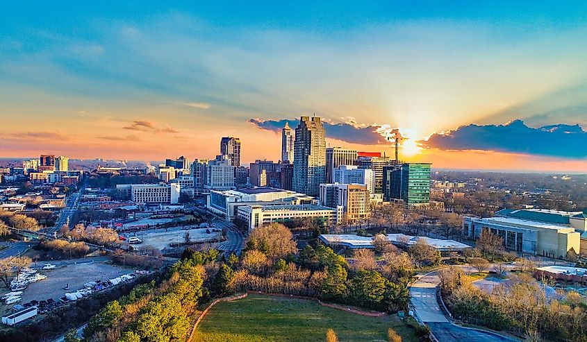 Downtown Raleigh, North Carolina, USA Skyline Aerial