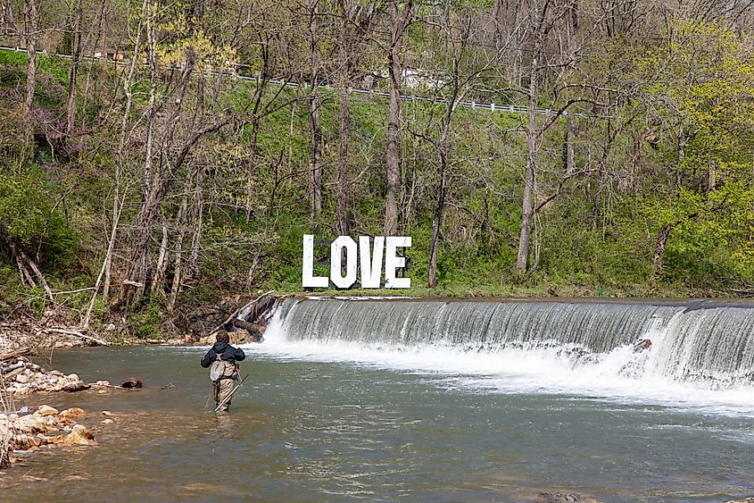 An angler during the Damascus Trout Days tournament. Photo credit: Town of Damascus.