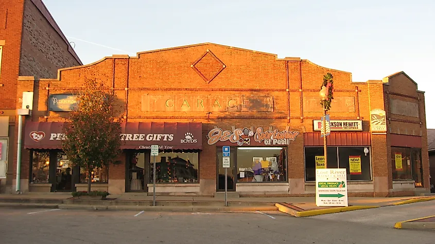 The Miller Garage in the Historic District of Paoli, Indiana.