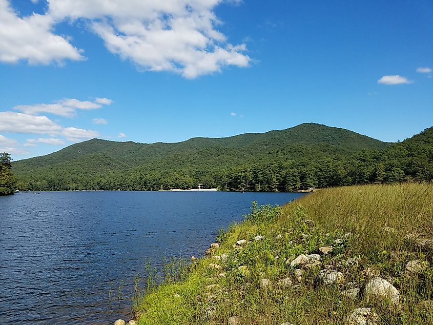 Hilltop overlooking the lake at Douthat State Park, Virginia.