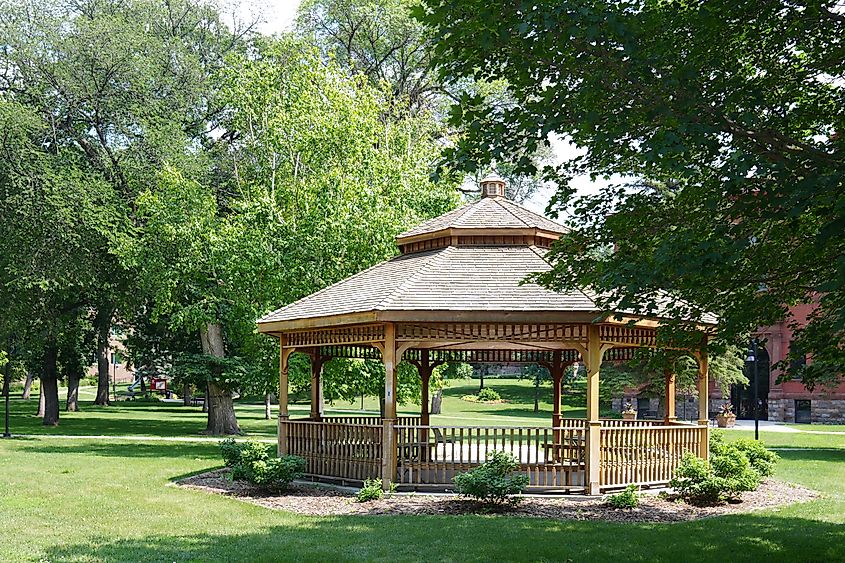 A gazebo in Valley City, North Dakota.