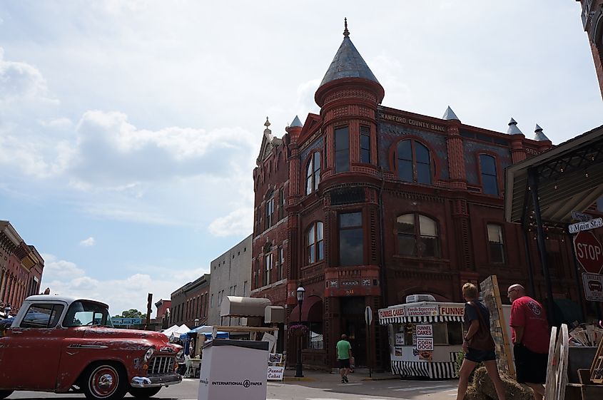 Brick buildings in downtown Van Buren in Arkansas, via Daniel Collier Hinkle / Shutterstock.com