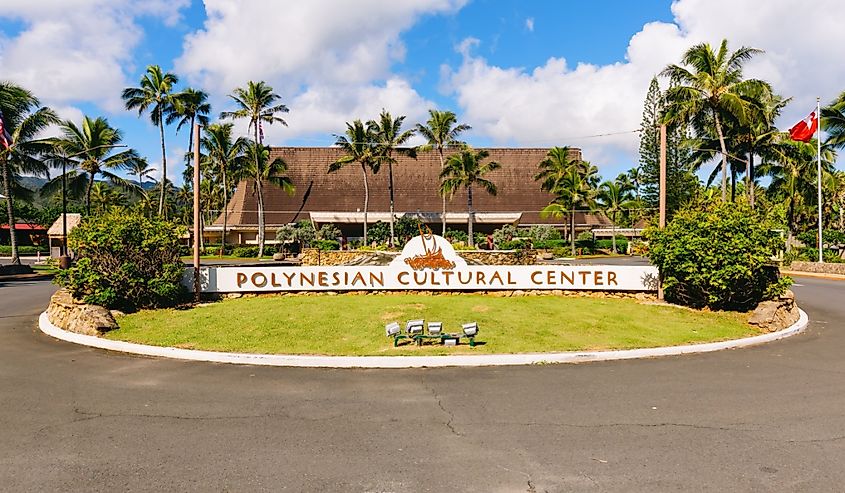 Entrance of the Polynesian Cultural Center.