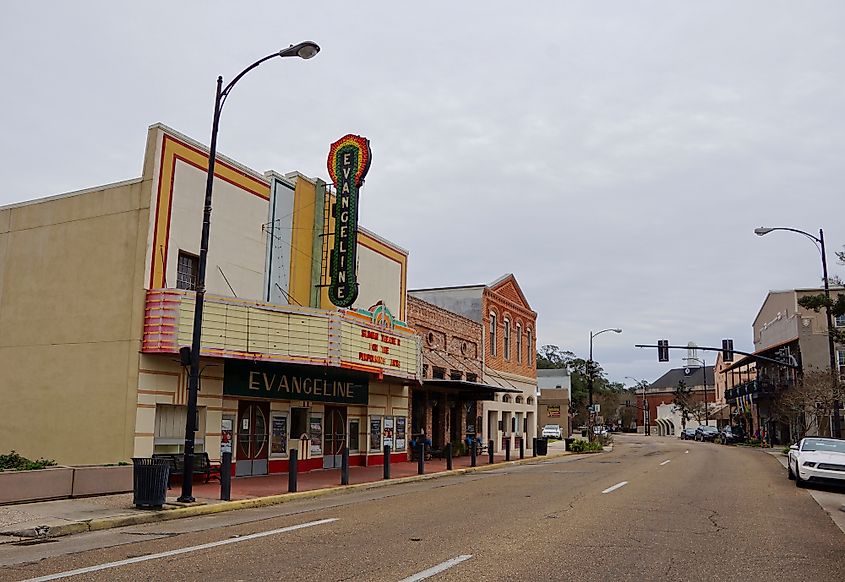 Evangeline Theater in New Iberia, Louisiana.