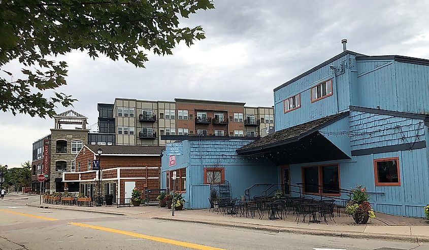 Downtown street in Victoria, Minnesota