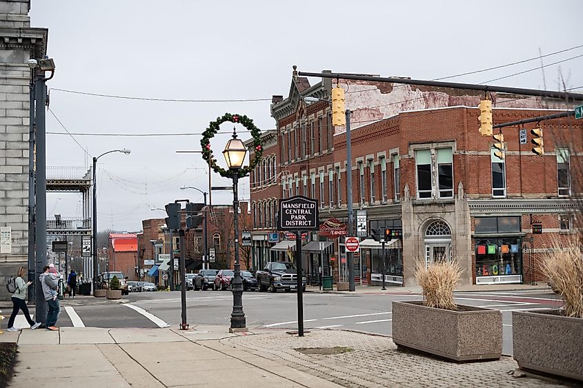 Downtown Mansfield, Ohio.