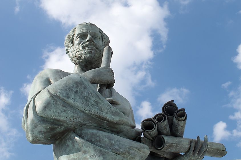 Statue of Aristotle, the great Greek philosopher.