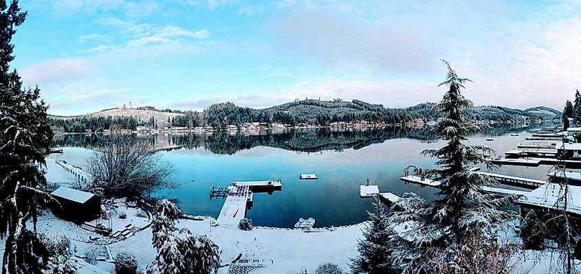 A view of Summit Lake during winter