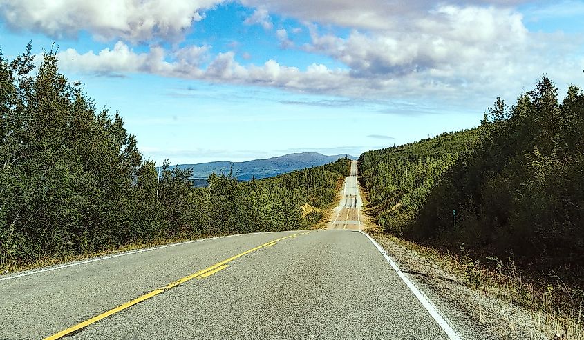 Top of the World Highway, Alaska, empty highway