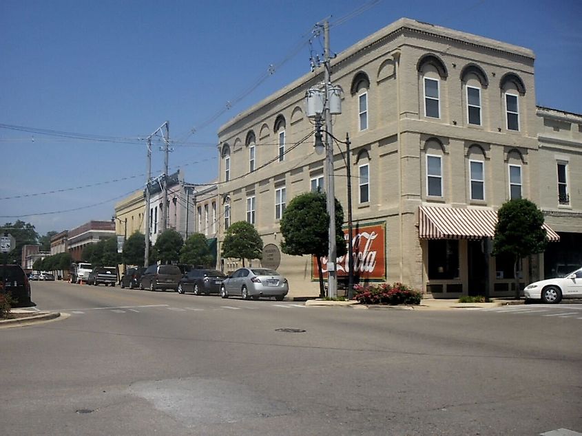 Downtown Corinth between Fillmore Street and Cruise Street
