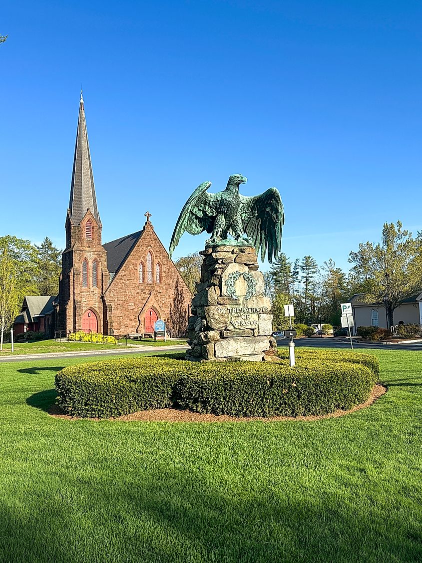 The Patriots of Windsor war memorial in Windsor, CT.