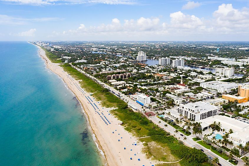 Aerial view of Delray Beach in Florida.