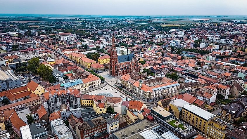 View of Osijek town, Croatia.