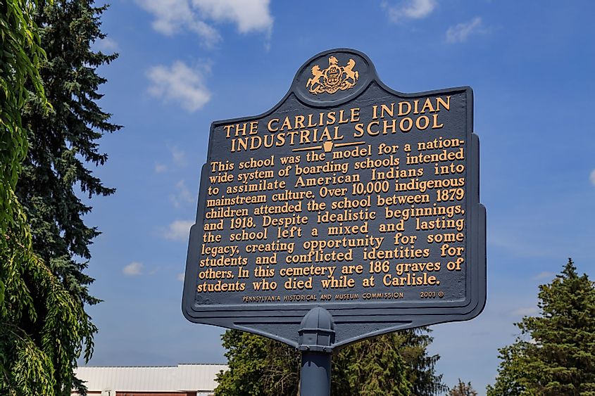 The Carlisle Indian Industrial School which the Native American attended.