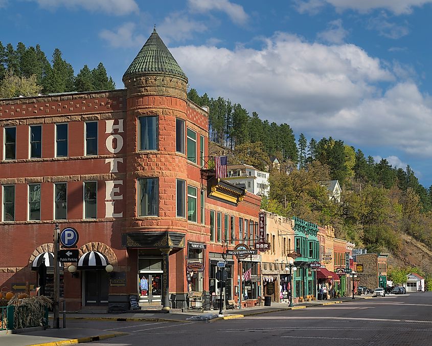 The Historic Fairmont Hotel Oyster Bay Bar Casino on Main Street in Deadwood, South Dakota. 