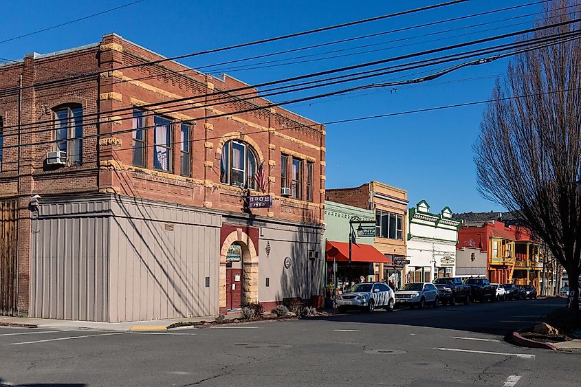 Elks Building on Miner Steet Downtown in Yreka, California.