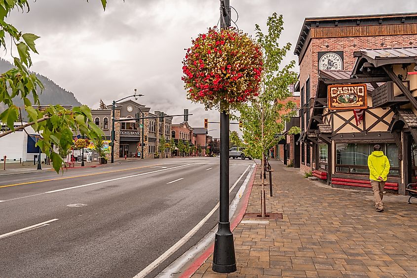Street scene in the historic downtown of Ketchum, Idaho.