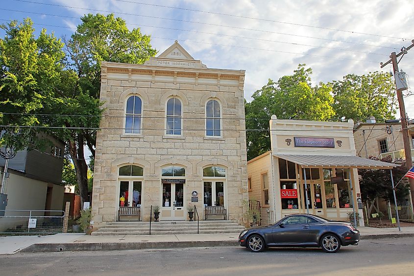 The Elephant Story Home Goods Store is located on High Street in the downtown area, Comfort, Texas.