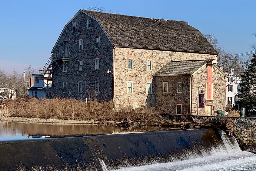 The Hunterdon Art Museum, located in a converted stone mill in Clinton, New Jersey. 