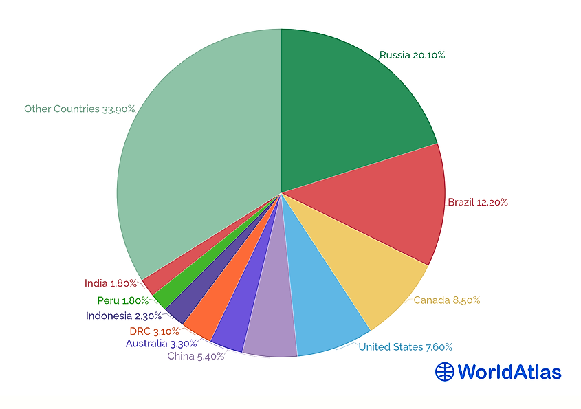 Countries by forest area