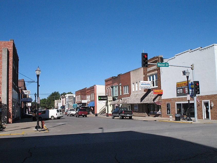Downtown view of Cameron in Missouri.
