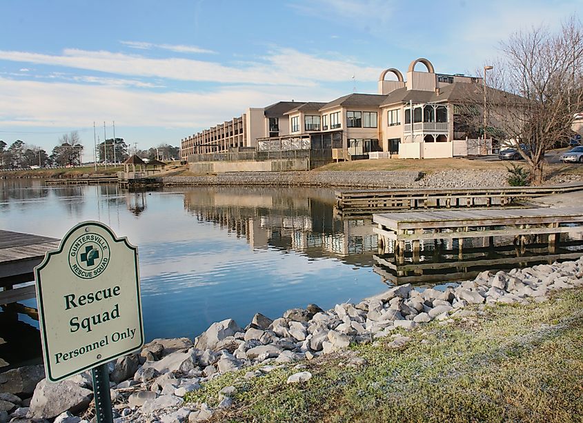 Lake Guntersville in the town of Guntersville, Alabama. 