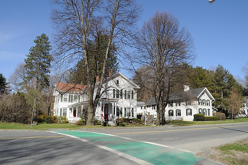 Houses in Stockbridge, Massachusetts, USA.