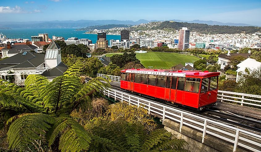 View of the Wellington, New Zealand Cable Car.