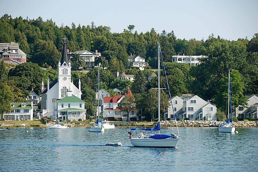 Harbor view of Mackinac Island, Michigan