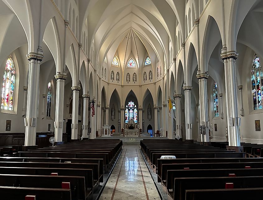 Inside the Cathedral of the Immaculate Conception in Portland, Maine