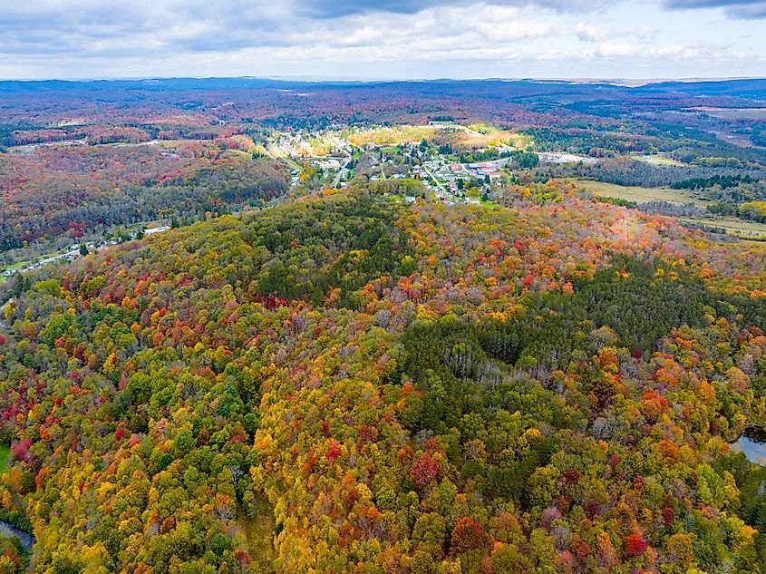 Aerial view of Thomas, West Virginia.