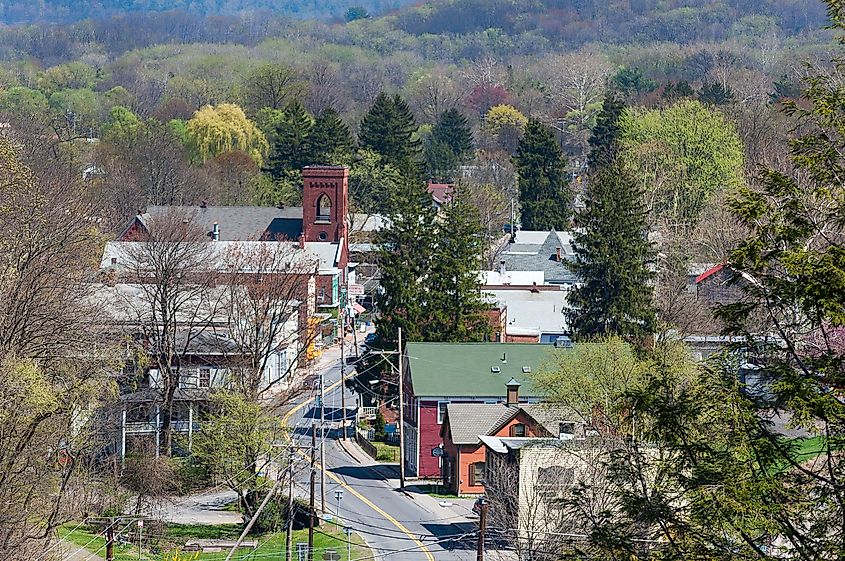 Aerial View of Rosendale, New York. 