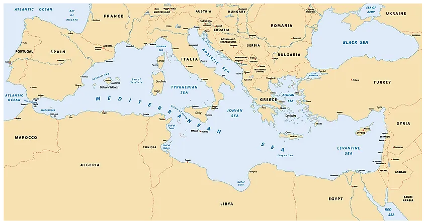 Mediterranean Sea map